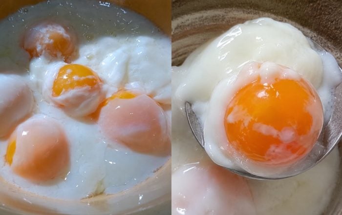 telur rebus separuh masak