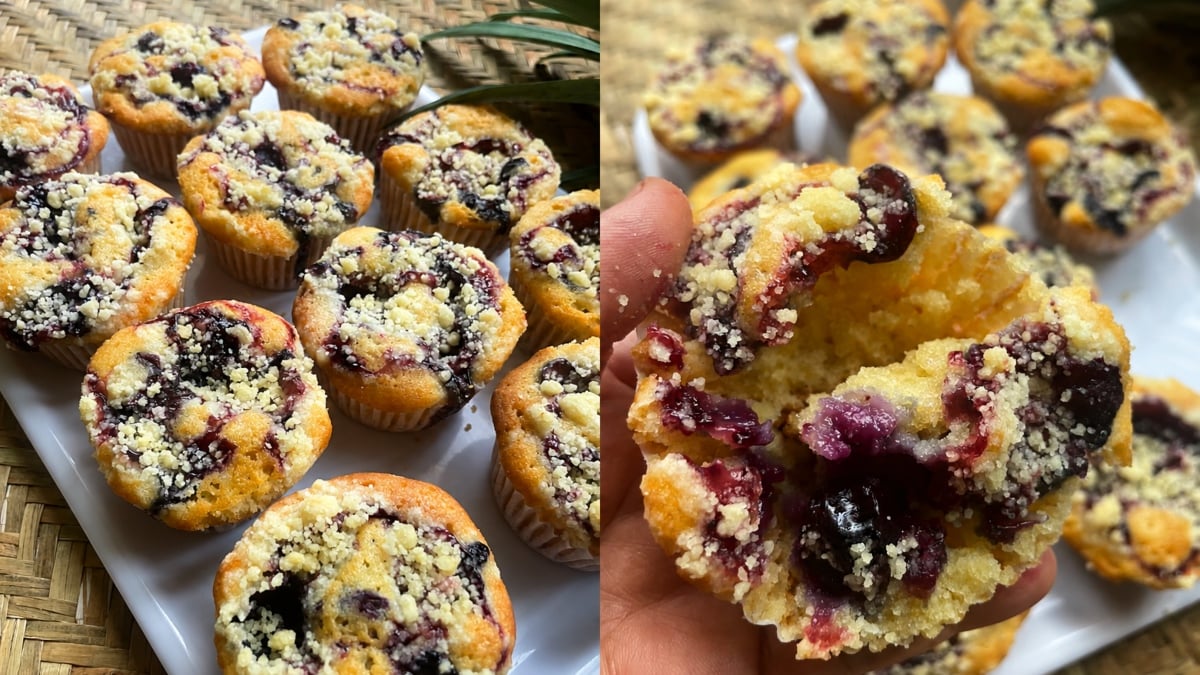 Blueberry Crumble Cupcake Gebu, Penuh Filling & Crumble Rangup…Confirm Jadi Kegemaran!