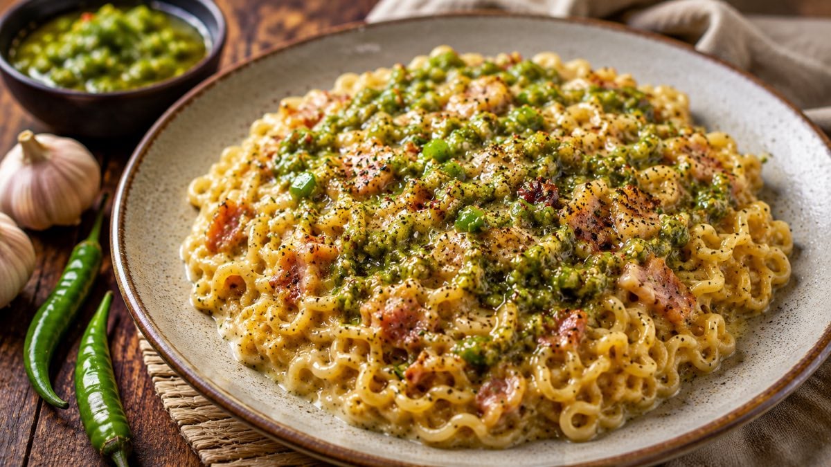 maggi goreng carbonara sambal hijau creamy dan pedas