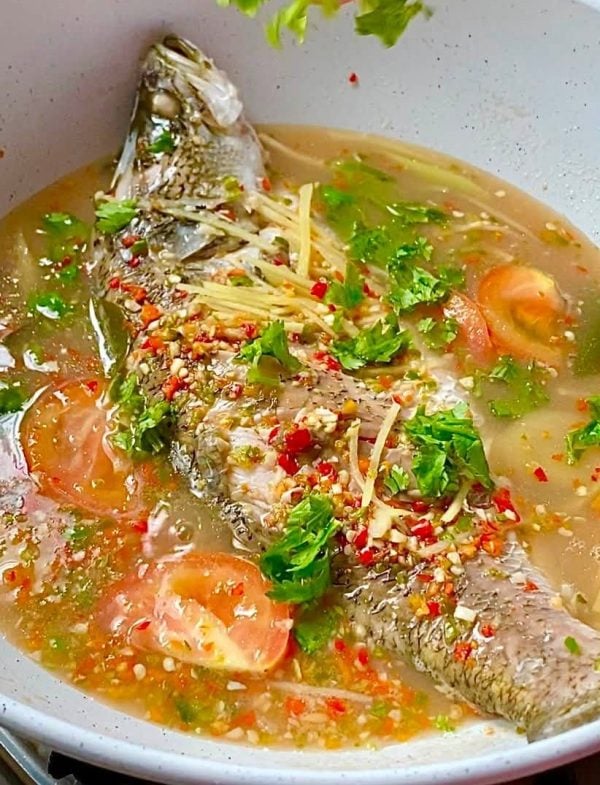ikan siakap rebus halia