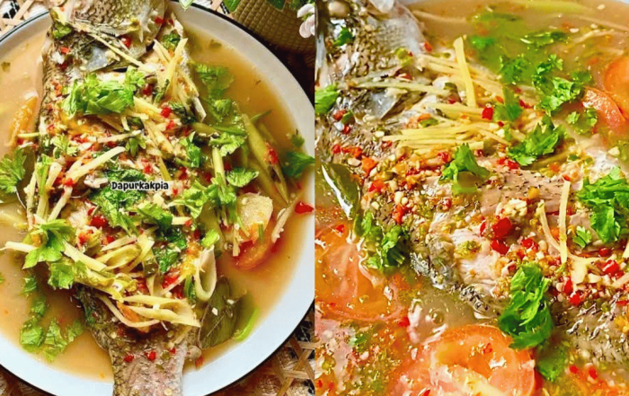 ikan siakap rebus halia