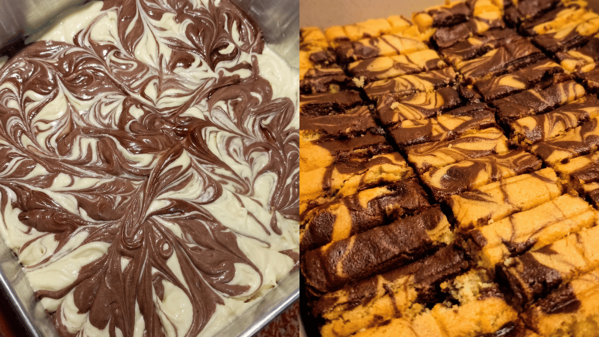 Resipi Kek Marble Gebu & Lembut, Corak Cantik Berbelang Macam Beli Di Kedai Kek
