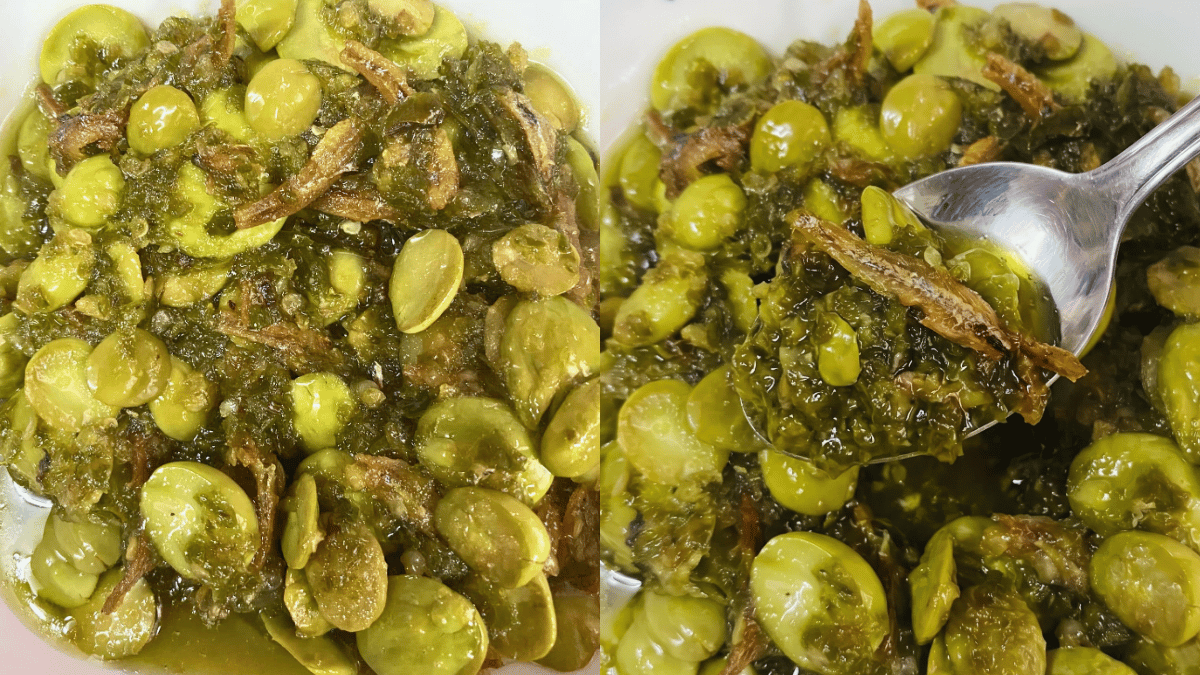 Resipi Sambal Hijau Petai Ikan Bilis Goreng, Makan Dengan Nasi Panas & Telur Mata Memang Nikmat!