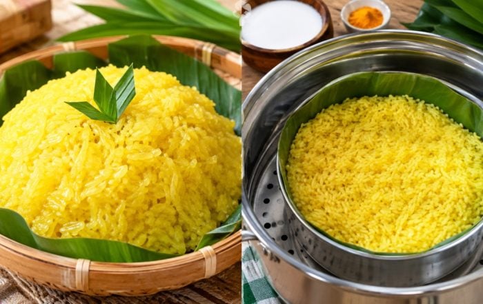 cara kukus pulut kuning