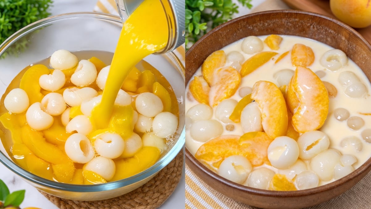 Cara Membuat Koktel Peach Longan, Dessert Mudah 5 Minit Siap Bila Tetamu Datang Rumah