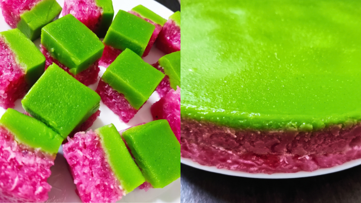 Resipi Kuih Apam Tokyo 2 Lapisan, Bahagian Bawah Kenyal & Atas Lembut Berlemak