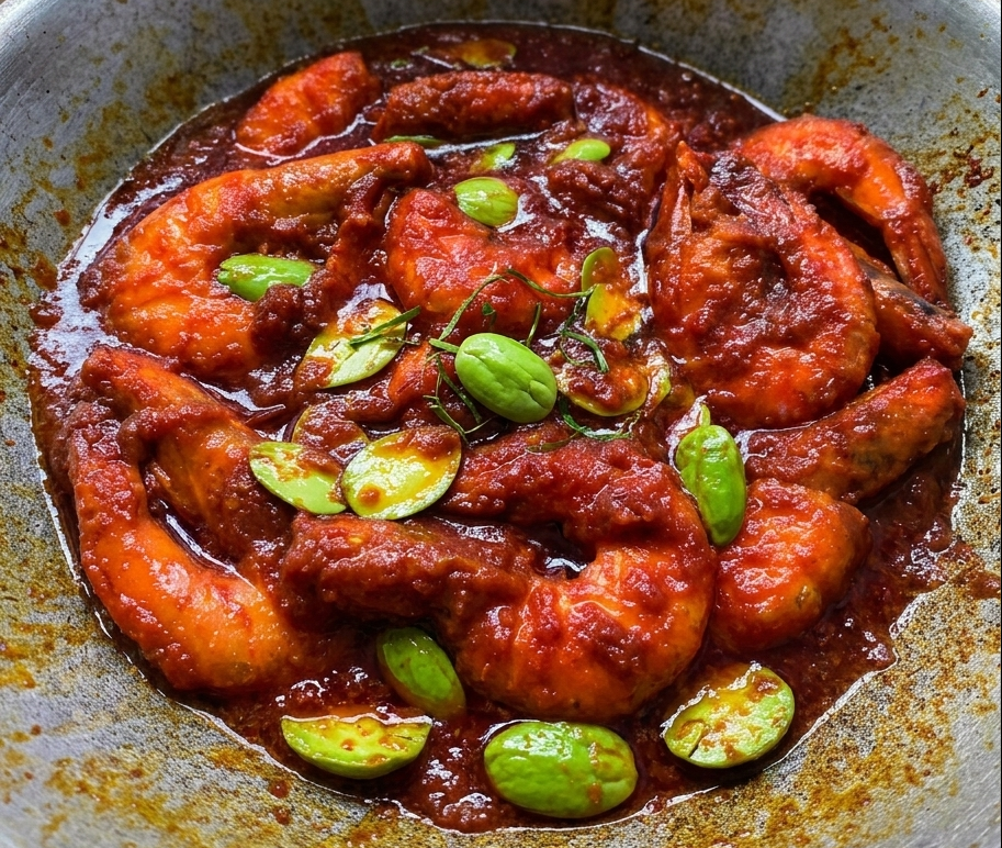 resipi sambal udang petai