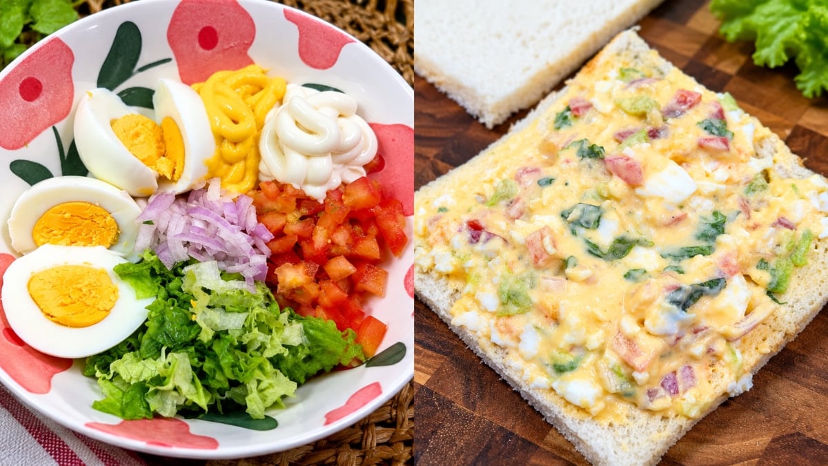 Roti Sandwich Telur Untuk Anak, Potong Dadu Semua Sayur Rupanya Buat Mereka Makan Licin
