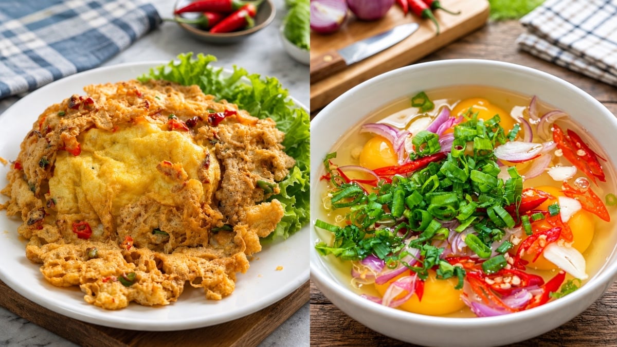 Telur Dadar Rangup Di Luar, Gebu Di Dalam Macam Kedai Siam! Rupanya Tambah 1 Bahan Rahsia