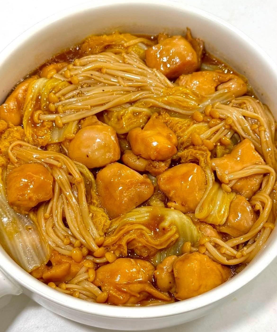Resipi ayam cendawan enoki