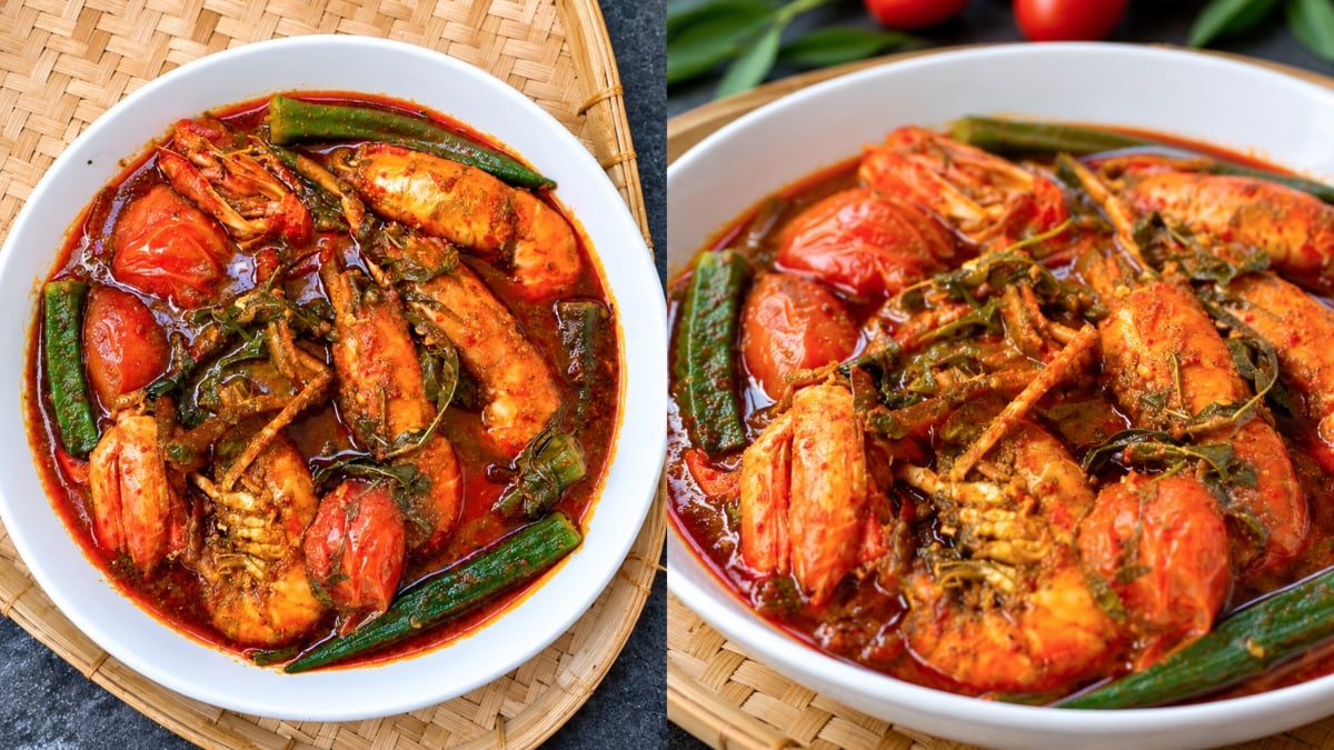 Asam Pedas Udang Galah Kuah Merah Pekat, Petua Ini Buat Rasa Pedas Masam Lebih Padu!