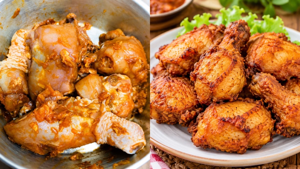 Ayam Goreng Tanpa Kunyit Hanya Guna 5 Bahan, Perap 10 Minit Dah Siap!