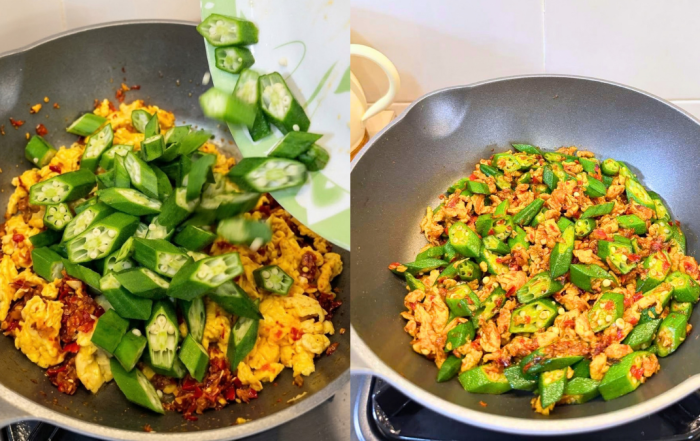 bendi goreng berlada telur