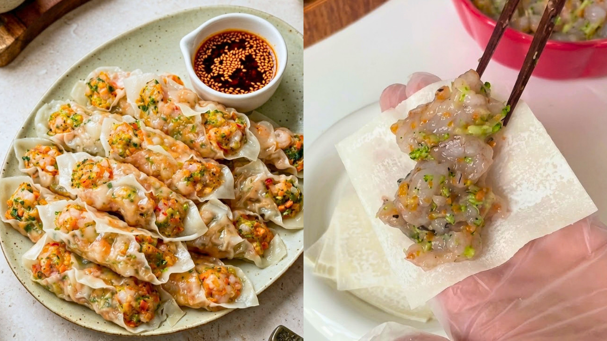 Cara Buat Dumpling Udang Hanya Guna 5 Bahan, Inti Lembut & Harum Dengan Minyak Truffle