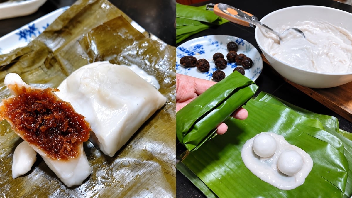 Cara Buat Tepung Bungkus Gaya Lama, Inti Kelapa Manis Dibalut Dengan Tepung Pulut