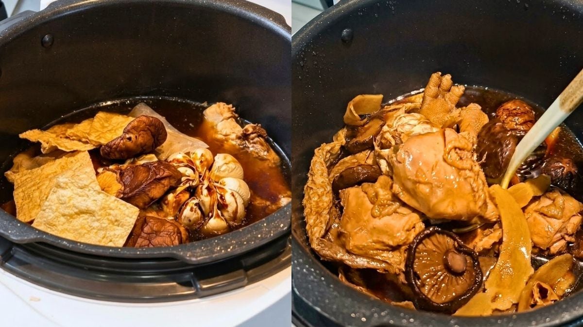Resepi Chi Kut Teh Ayam Kampung Berkuah Herba & Sihat, Guna Pressure Cooker Sahaja!