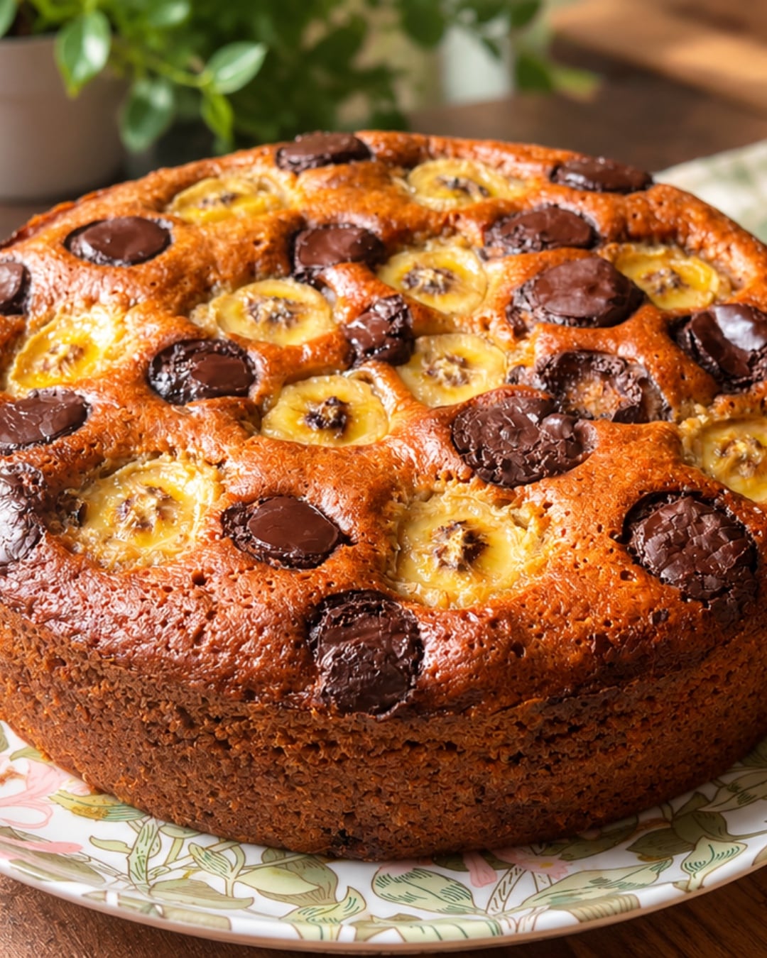 kek pisang coklat moist
