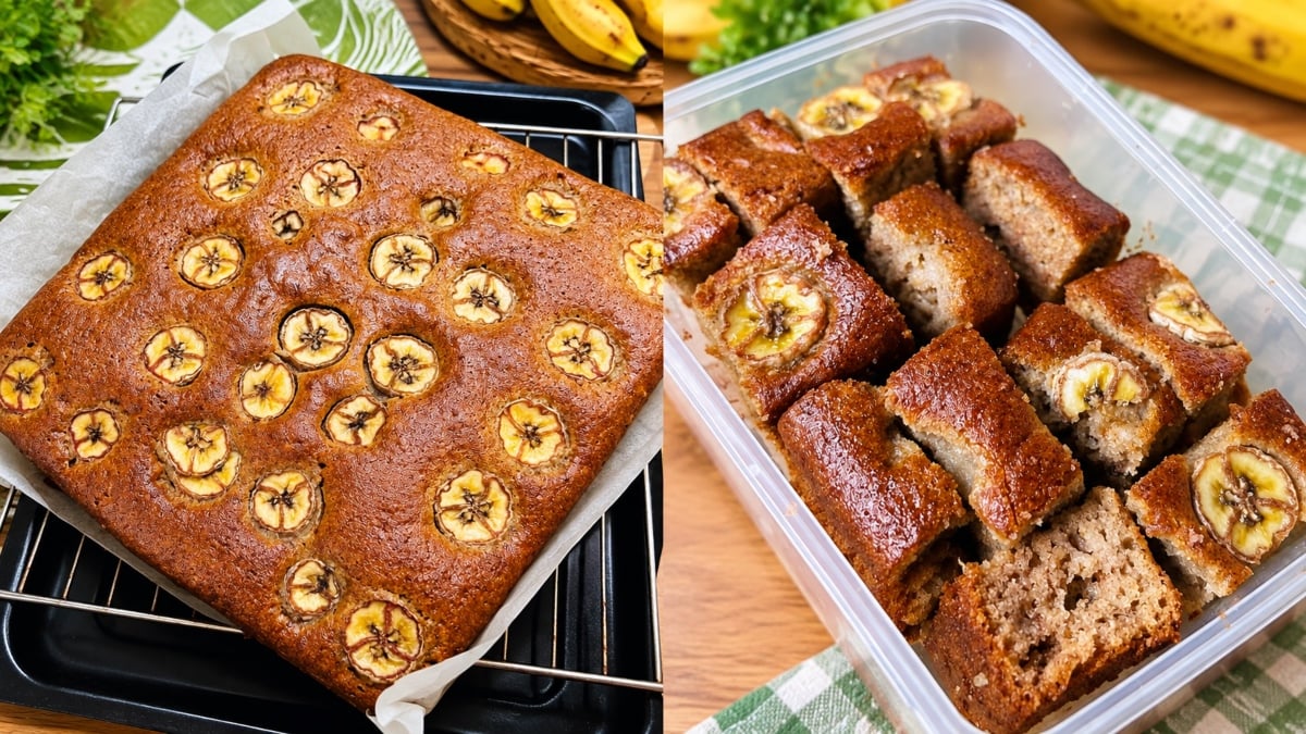 Kek Pisang Moist, Guna Butter Campur Minyak Jadi Lebih Lembut & Tak Bantat