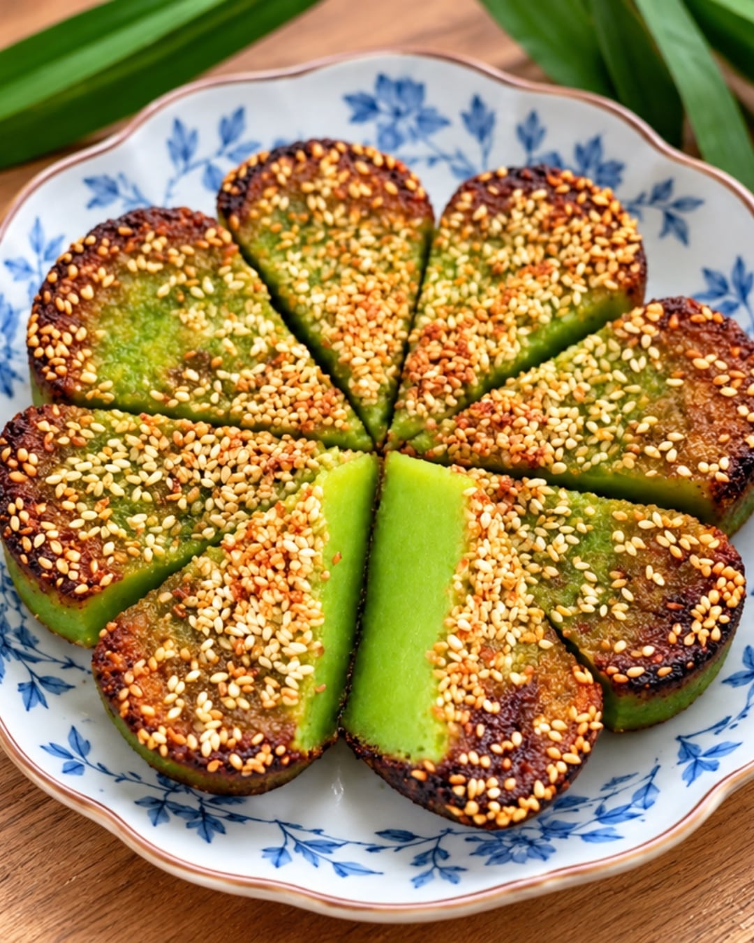 kuih bakar pandan bijan