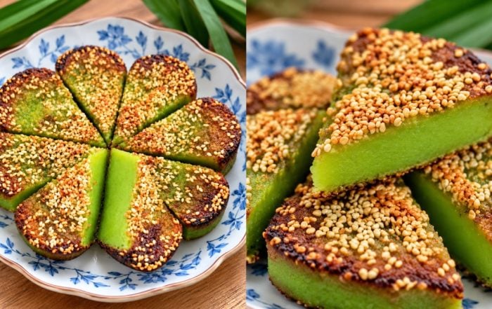 kuih bakar pandan bijan