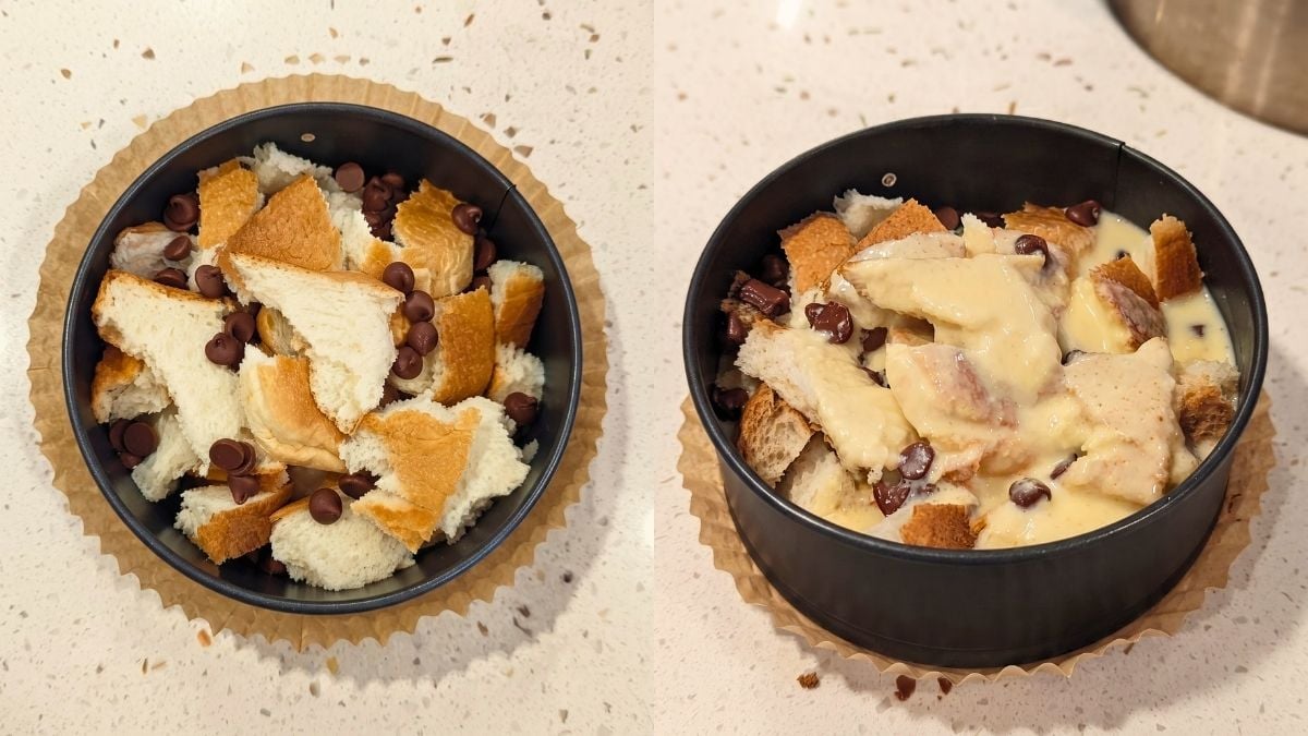 Roti Nak Expired Jangan Terus Buang! Buat Puding Roti Coklat Cip Guna Air Fryer, Lembut Berkrim!