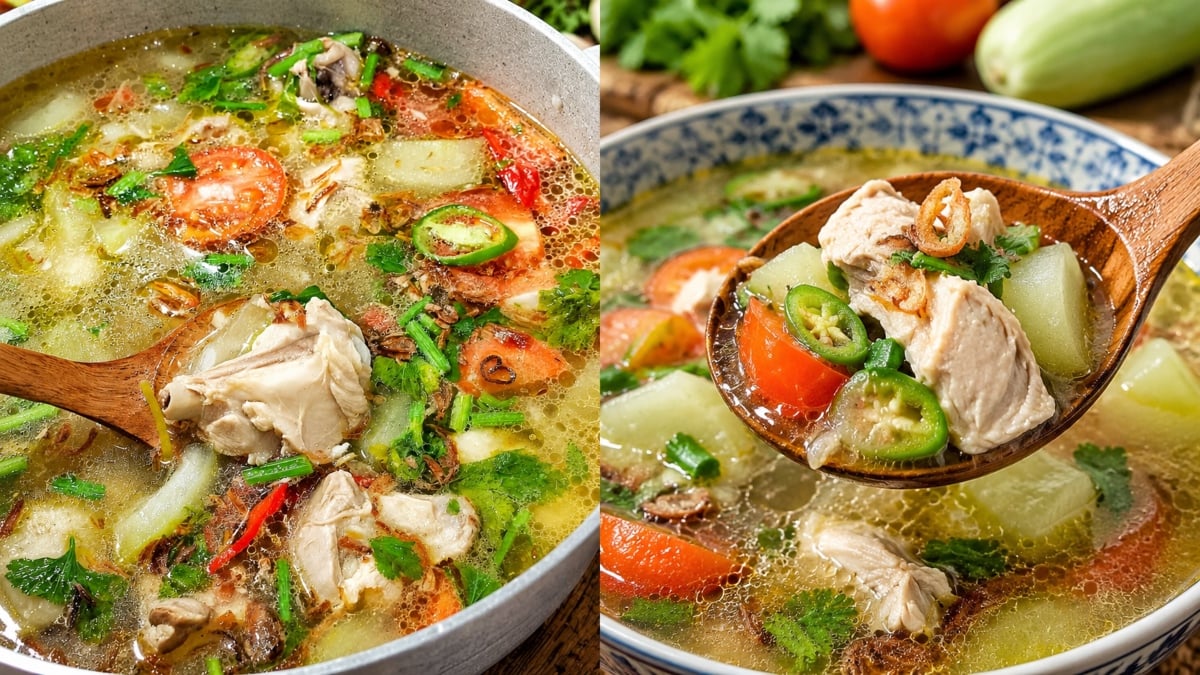 Resepi Sup Ayam Thai Simple Dengan Labu Air, Rasa Masam Pedasnya Memang Bikin Ketagih!