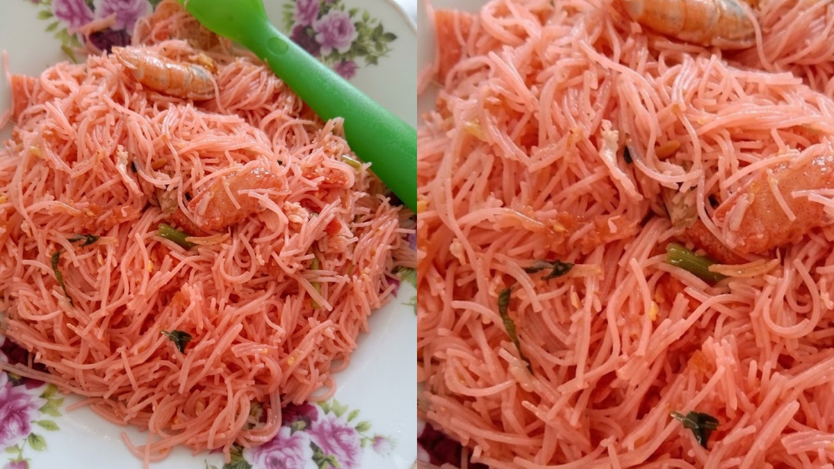 Resipi Bihun Pink Masam Manis, Warna Cantik Bukan Dari Pewarna Tapi Guna Sos RAHSIA