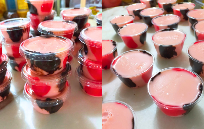 puding strawberi coklat