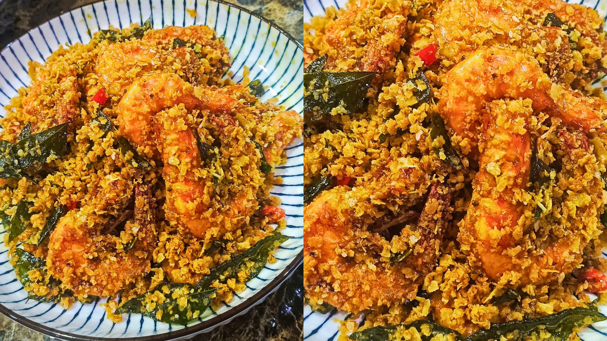 Resipi Udang Butter Nestum Rangup & Wangi Semerbak, Ratah Begitu Saja Pun Sedap!