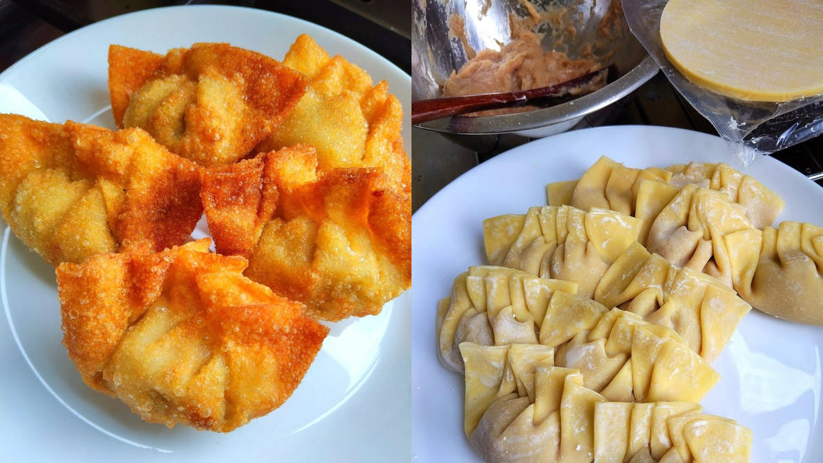 Resipi Wantan Goreng Inti Ayam Berperisa & Rangup, Ini Tips Supaya Lipatan Tak Koyak!