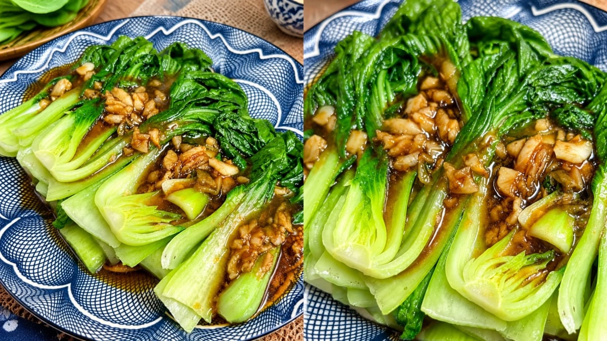 Sayur Pak Choy Sos Tiram, Resipi Mudah Dengan Kuah Pekat Bawang Putih Macam Di Restoran!