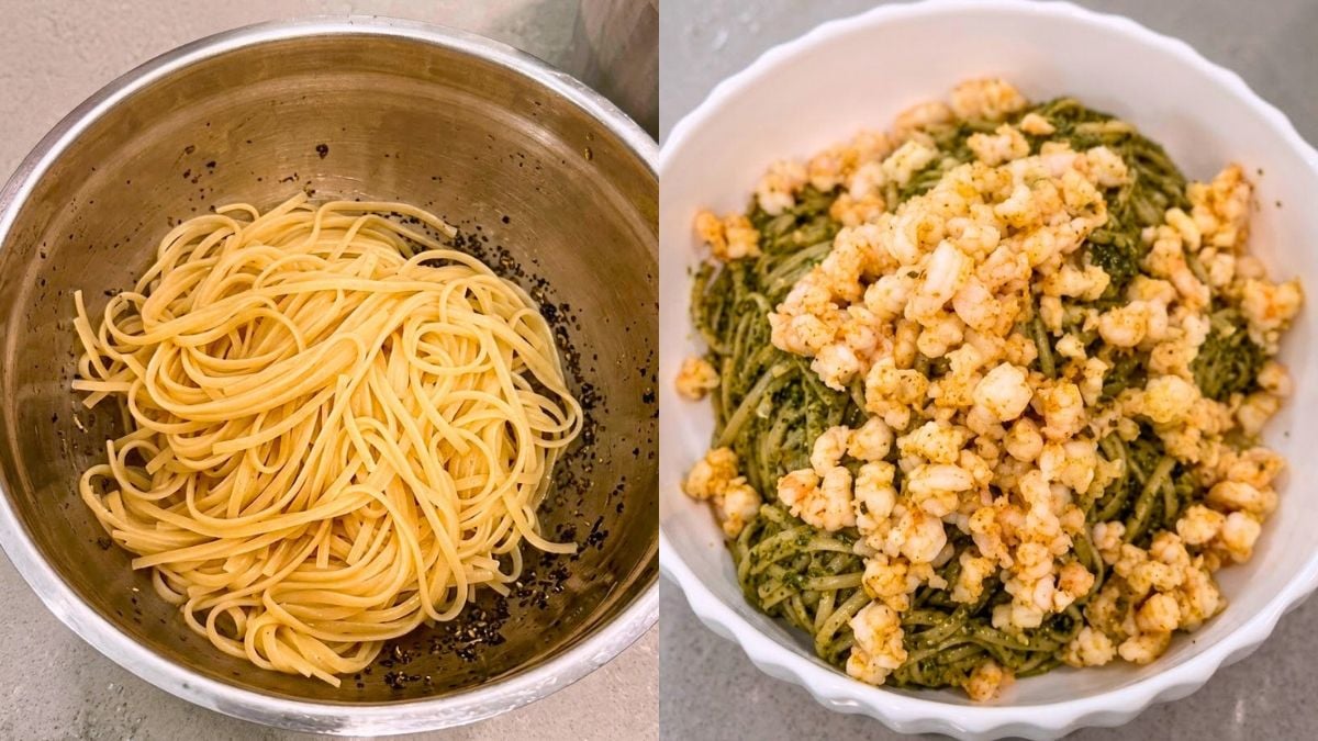 Seaweed Pasta Viral, Spaghetti Sos Rumpai Laut Dengan Udang Yang Ramai Nak Cuba!